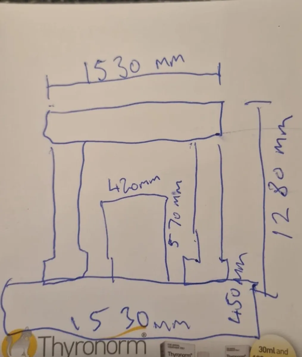 Marble fireplace and mirror - Image 2