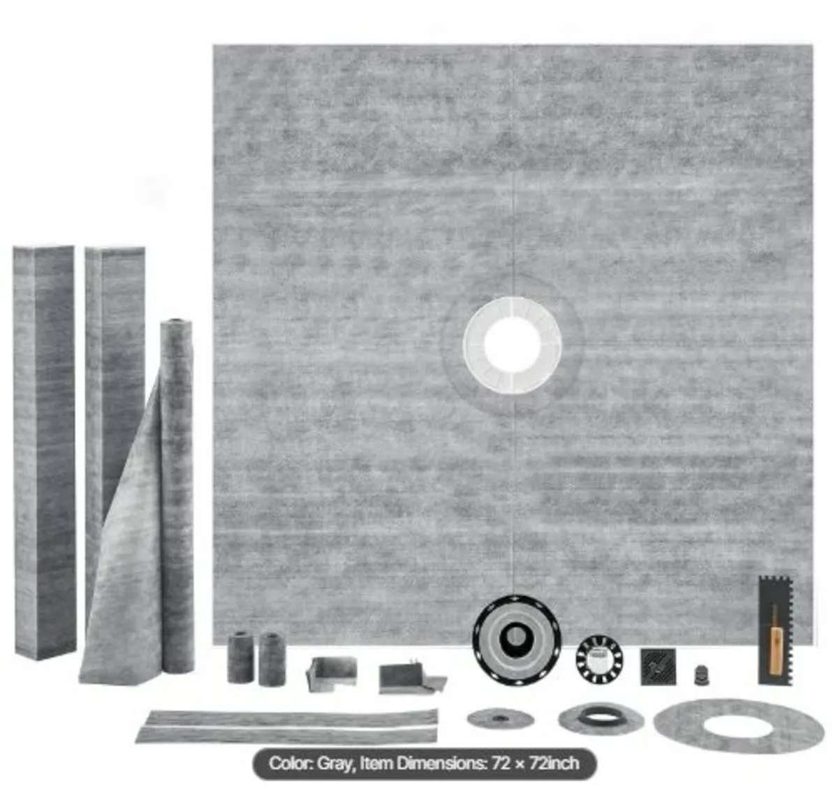Shower Curb Kit, 1828x1828mm Shower Pan Kit - Image 1
