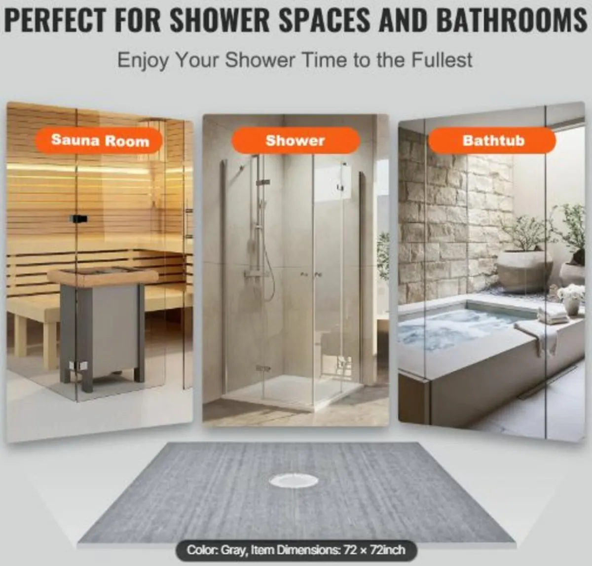Shower Curb Kit, 1828x1828mm Shower Pan Kit - Image 4