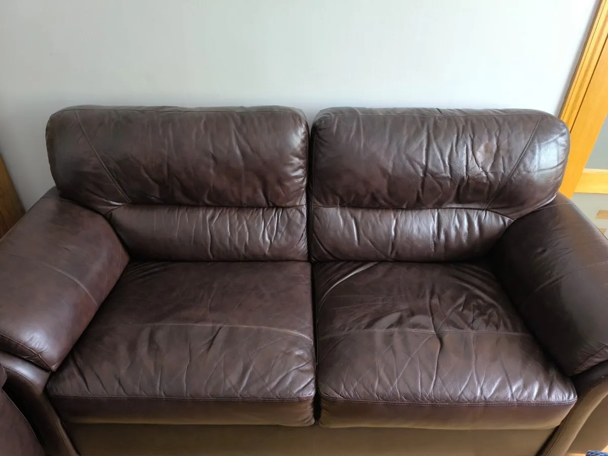 3,2 & 1 Seater Leather Sofa Suit - Image 3