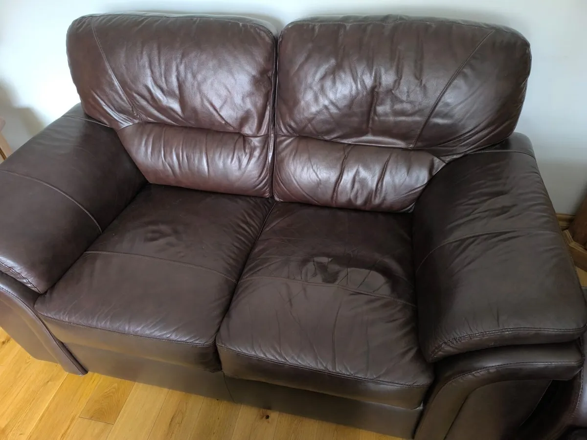 3,2 & 1 Seater Leather Sofa Suit - Image 4