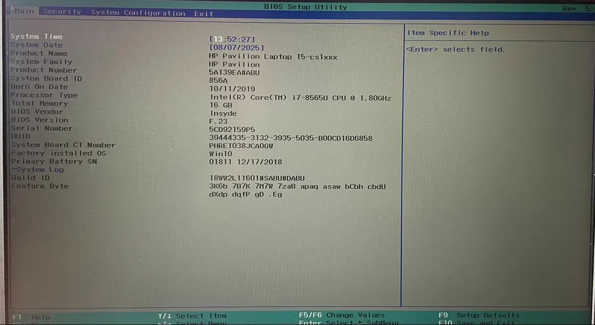 HP Pavilion 15 cs1506sa Laptop 16GB RAM i7 1050ti - Image 2