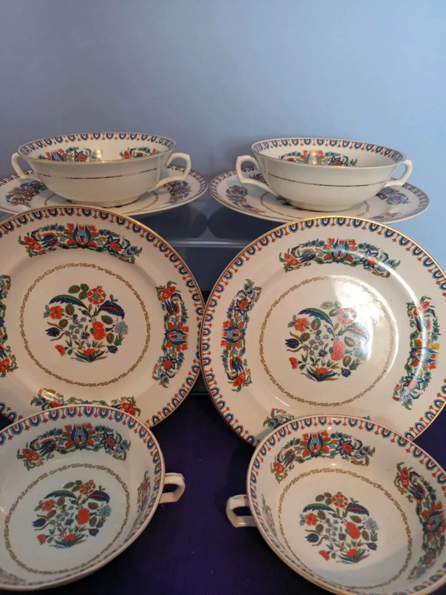 Set of 4 Warring & Gillows SOUP Bowls and Plates - Image 3