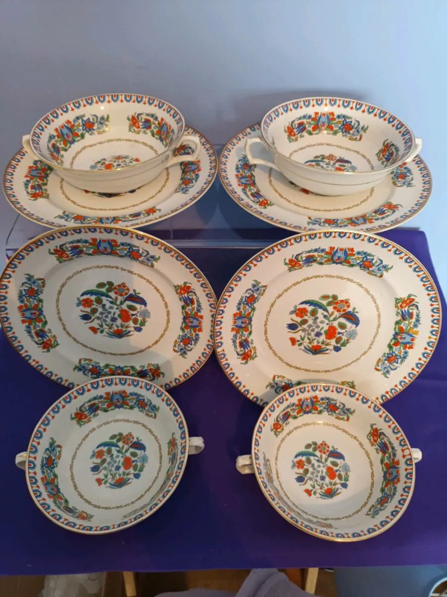 Set of 4 Warring & Gillows SOUP Bowls and Plates - Image 4