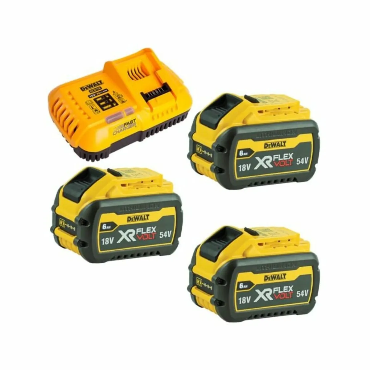 DeWalt 54v 6Ah 3 Pack and Fast Charger - New