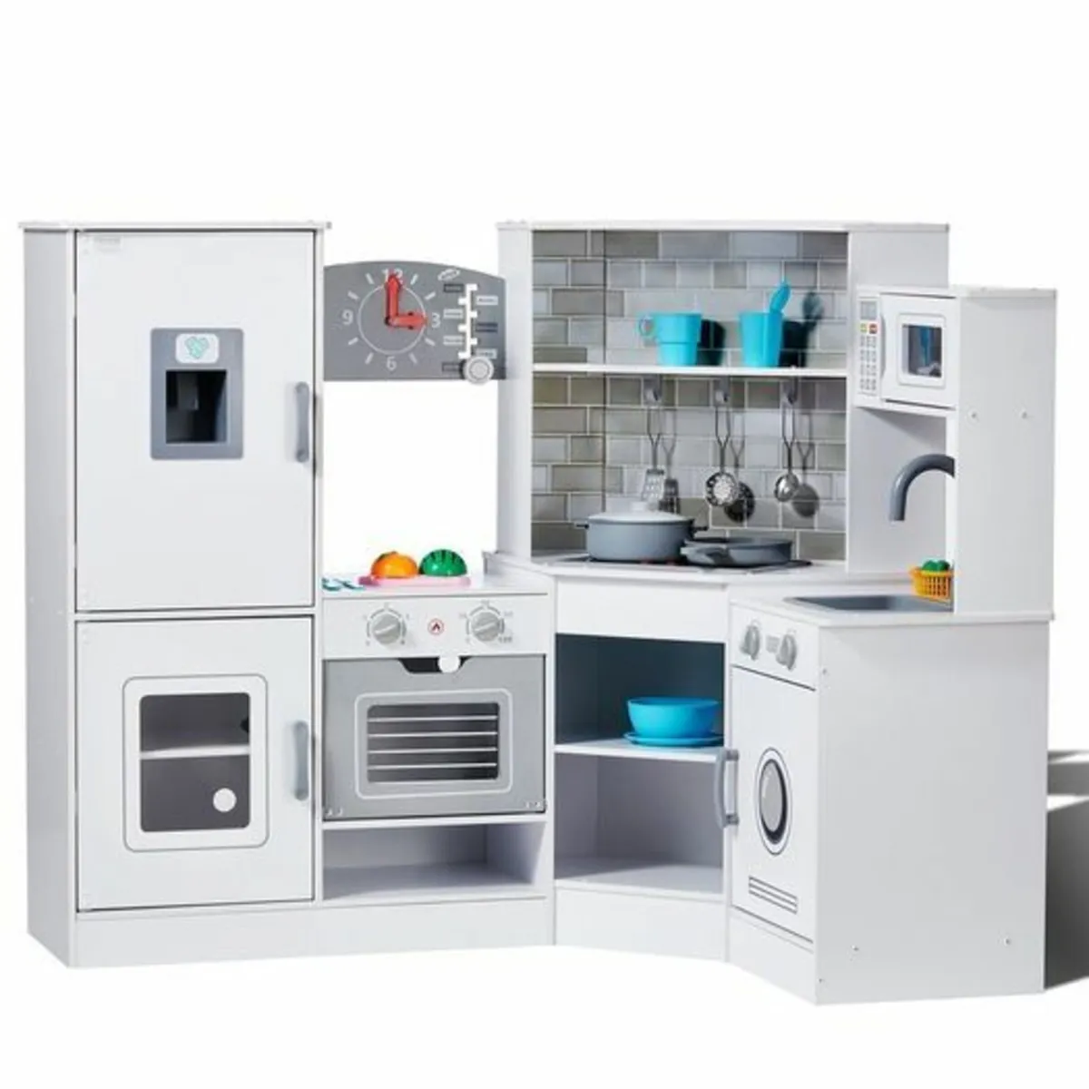 Kitchen Playset Kids Pretend Cooking Play Toy 24 P - Image 1