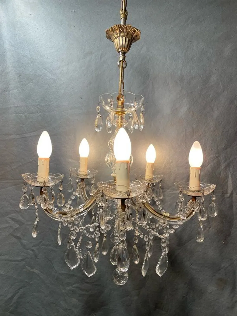 Elegant Five Branch Antique Marie Therese Chandelier. - Image 1