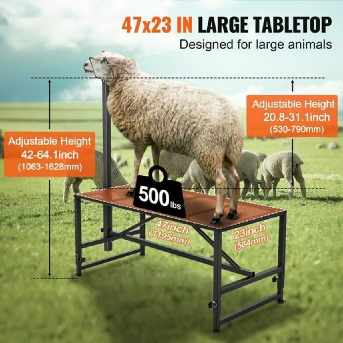Trimming Stand 21"-33" Height 47x23 in Tabletop Bl - Image 3