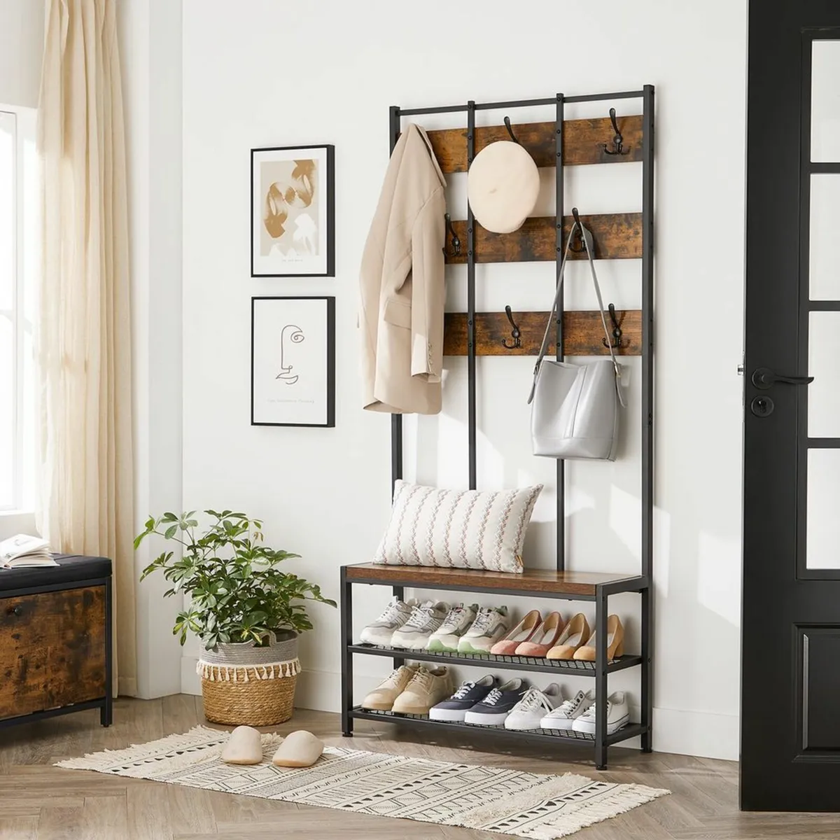 Coat Rack Vintage Brown  Rustic - Image 1
