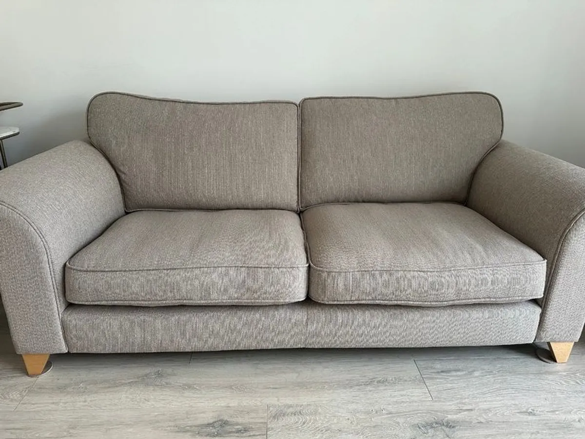 3 Seater Fabric Sofa with 2 matching Armchairs - Image 1