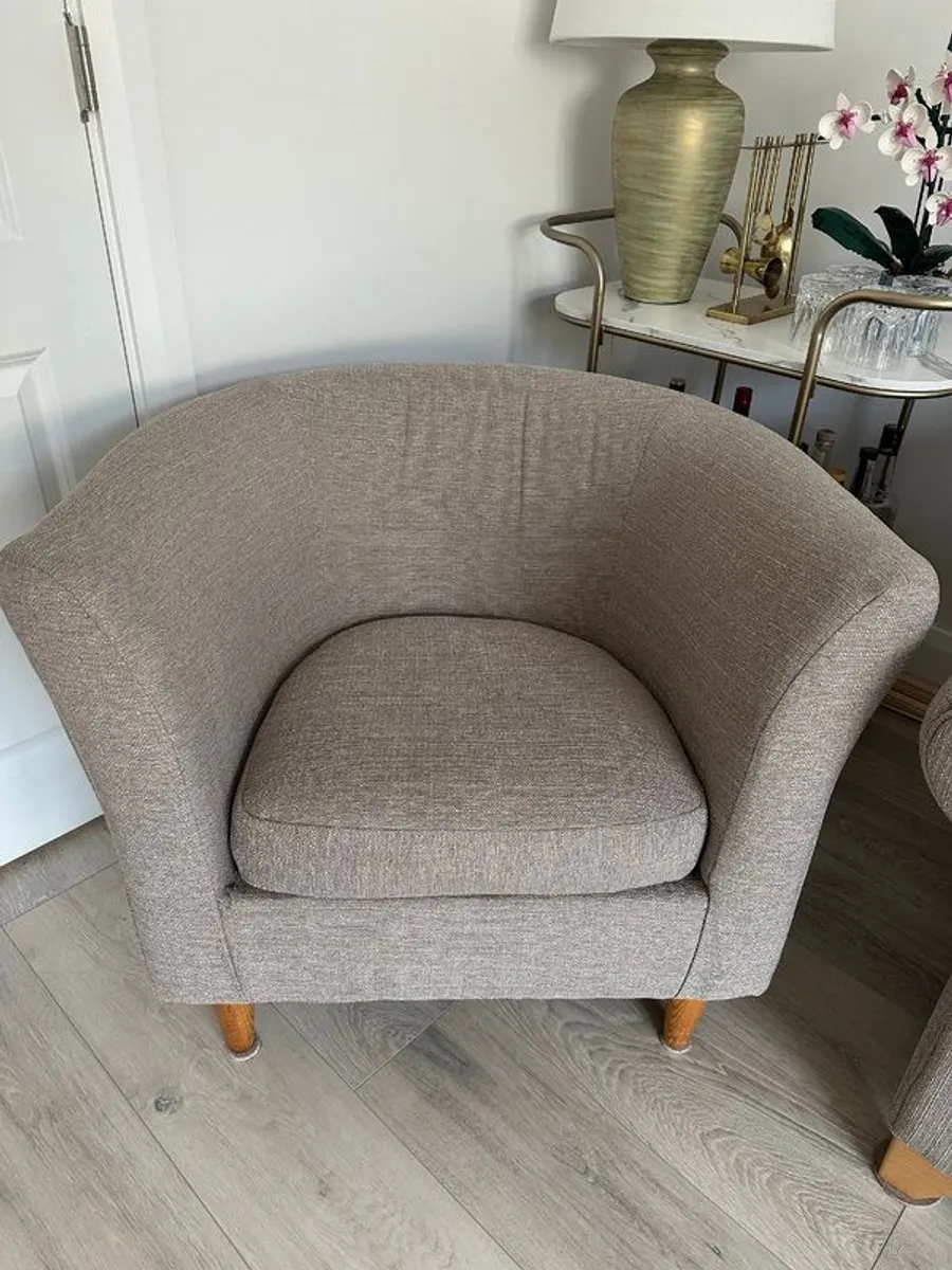 3 Seater Fabric Sofa with 2 matching Armchairs - Image 3