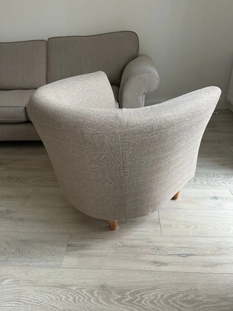 3 Seater Fabric Sofa with 2 matching Armchairs - Image 4