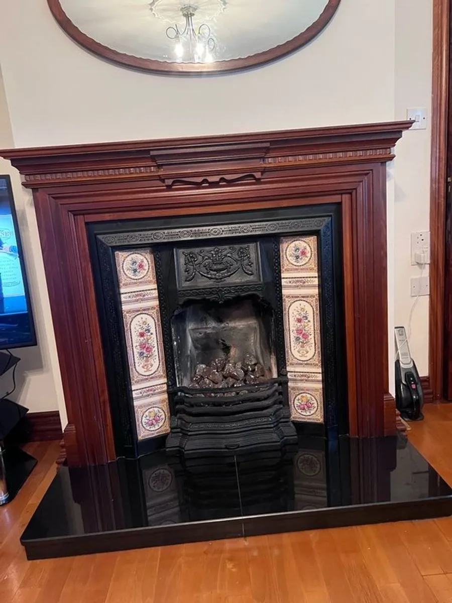 cast iron fireplace with timber surround - Image 2