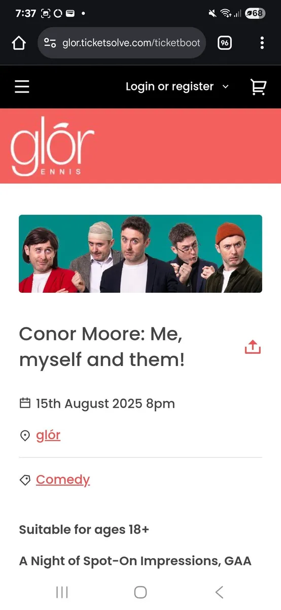 Conor Moore Tickets for Glor Ennis