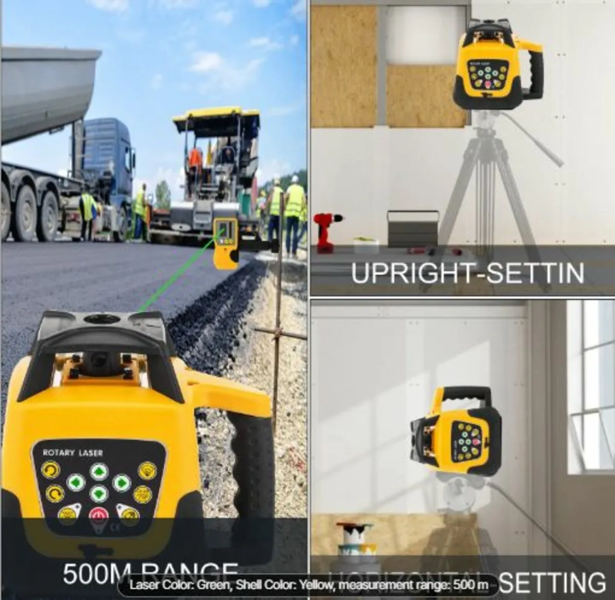 Rotary Laser Level Green Beam 500m Range Slope - Image 3