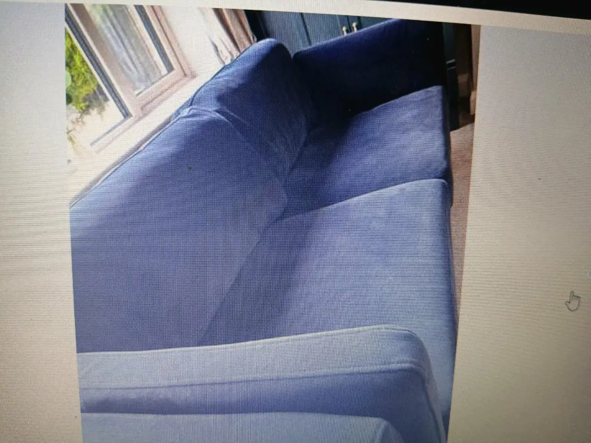 2 x 3 seater navy velvet Bellini sofas - Image 2