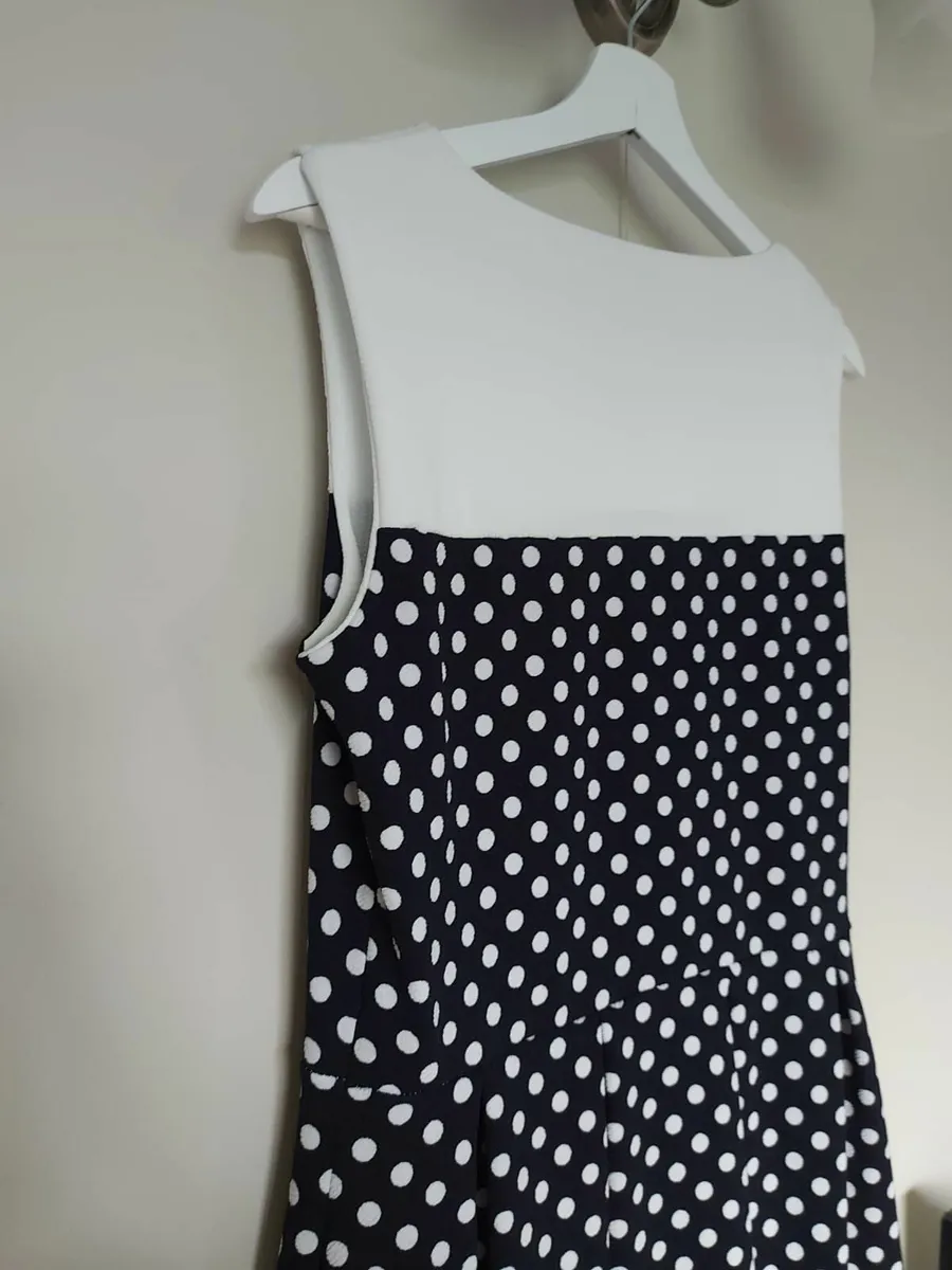 Polka Dot Dress in Navy & White - Image 4