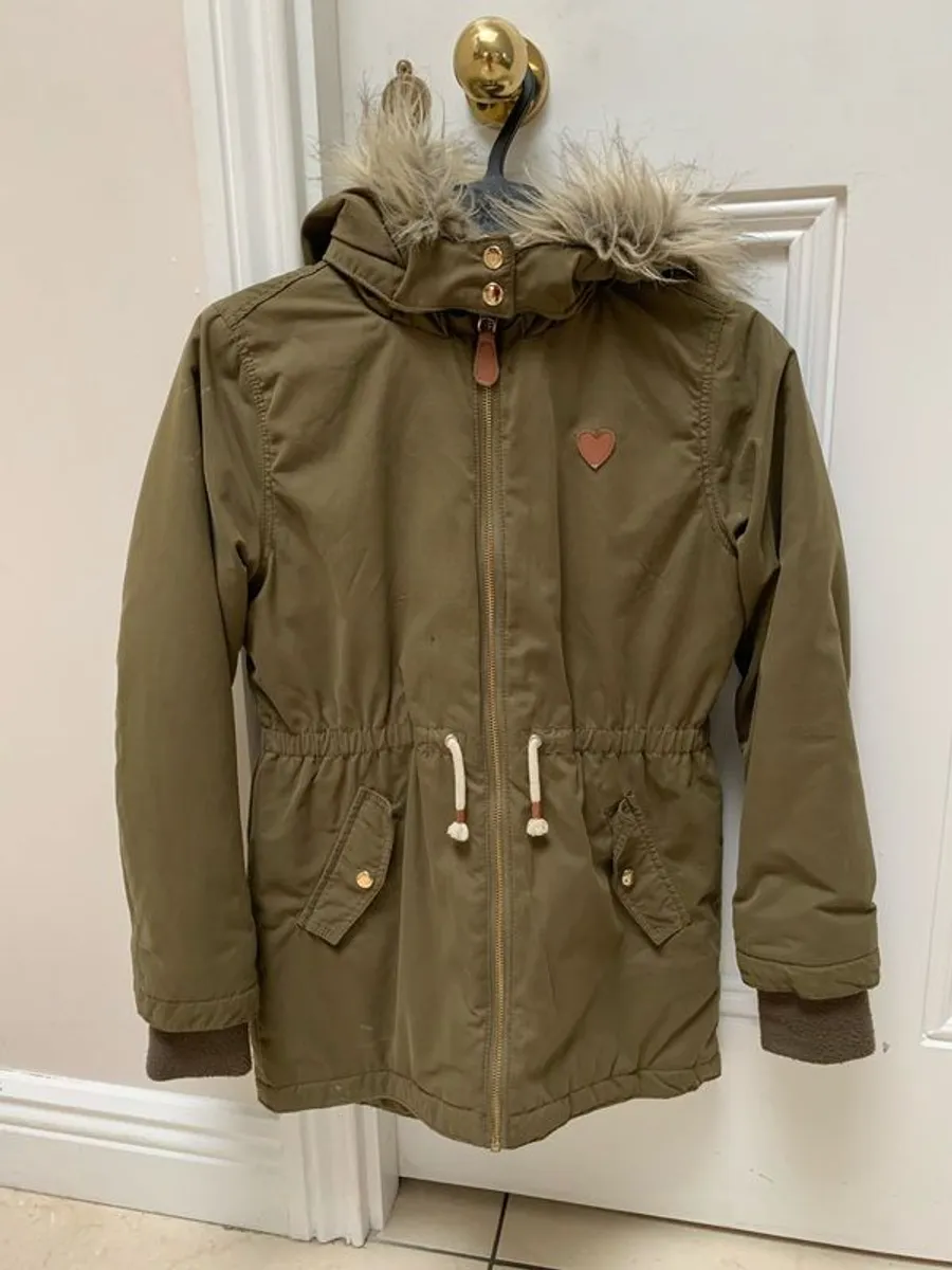 NEXT Khaki Girls Winter Coat: 9-10yrs