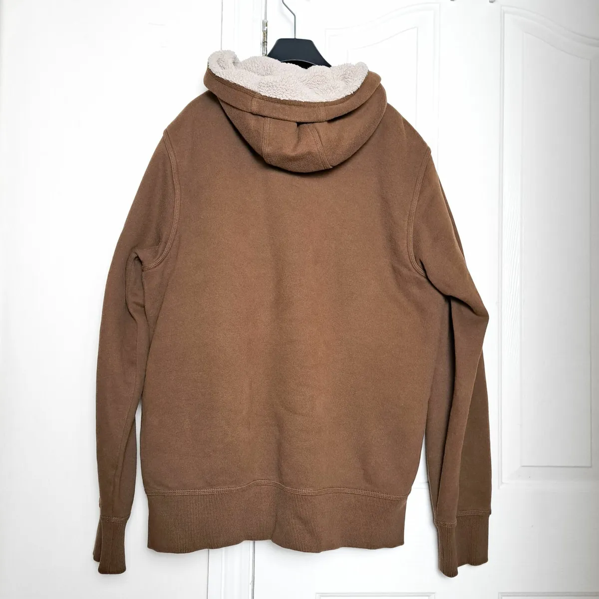 Eddie Bauer Brown Borg Lined Hoodie Jacket Size L - Image 2