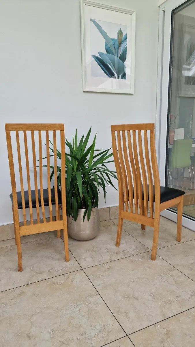 2 x Solid wood dining chairs - Image 3