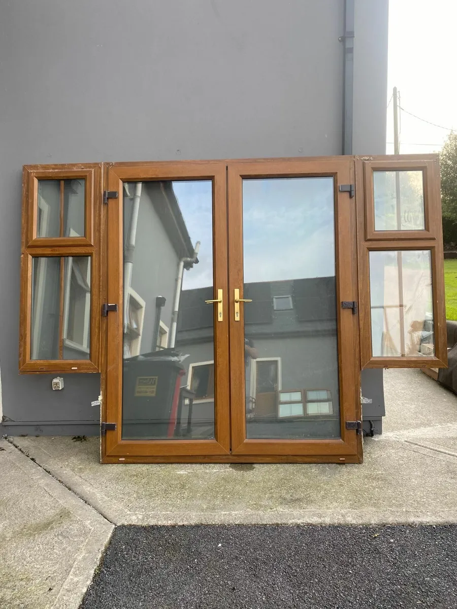 Windows 3 no & French doors Oak Finish - Image 1