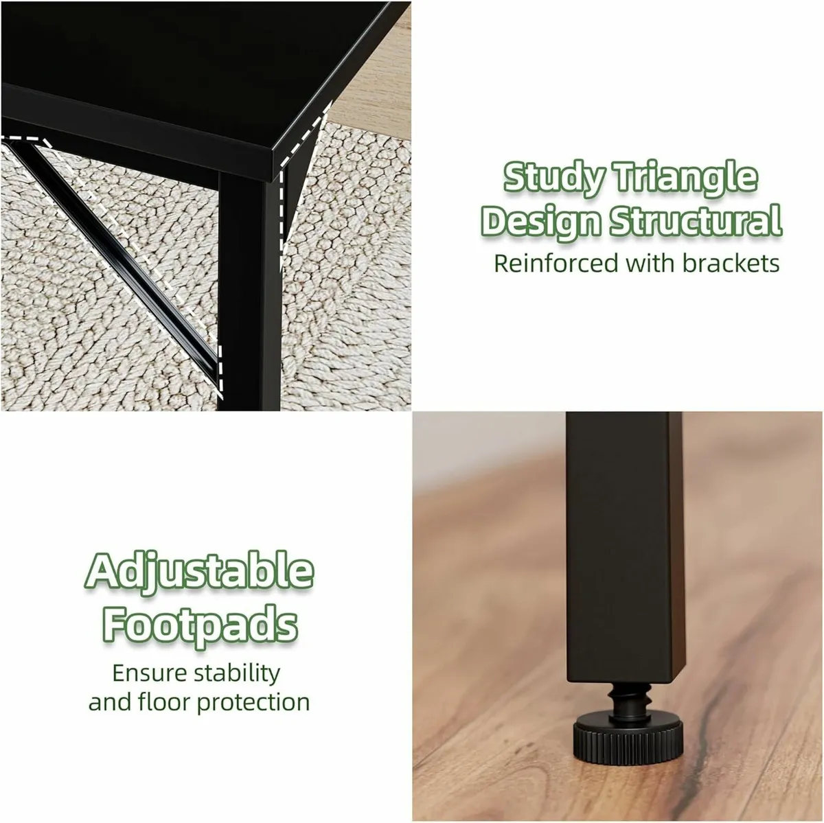 100 cm Computer Desk Home Office Desk Black - Image 3