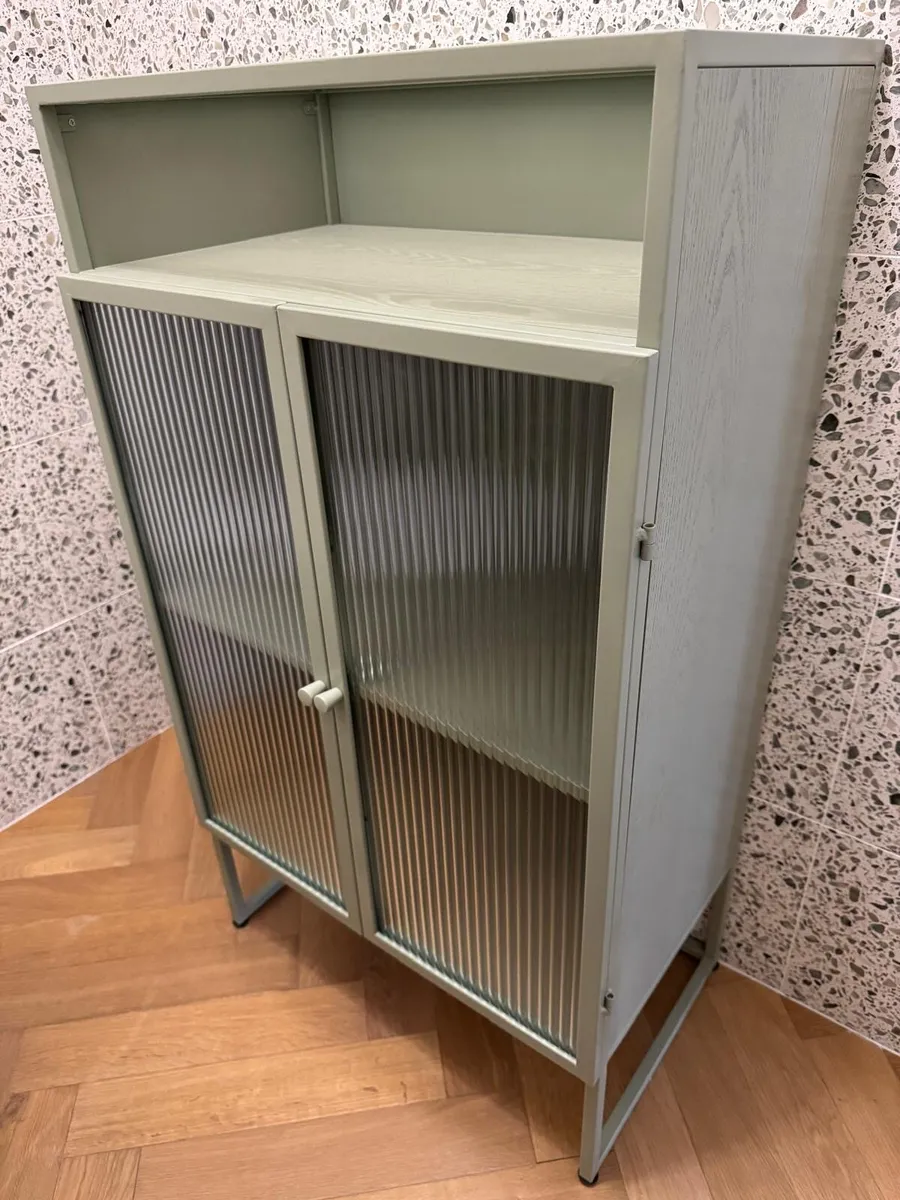 Modern Glass & Metal Cabinet – As New - Image 3