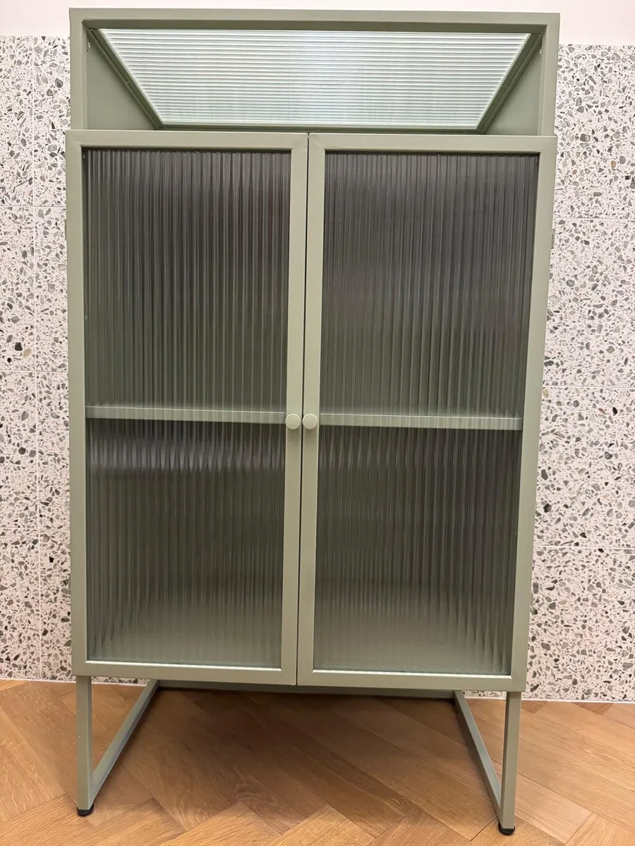 Modern Glass & Metal Cabinet – As New - Image 4