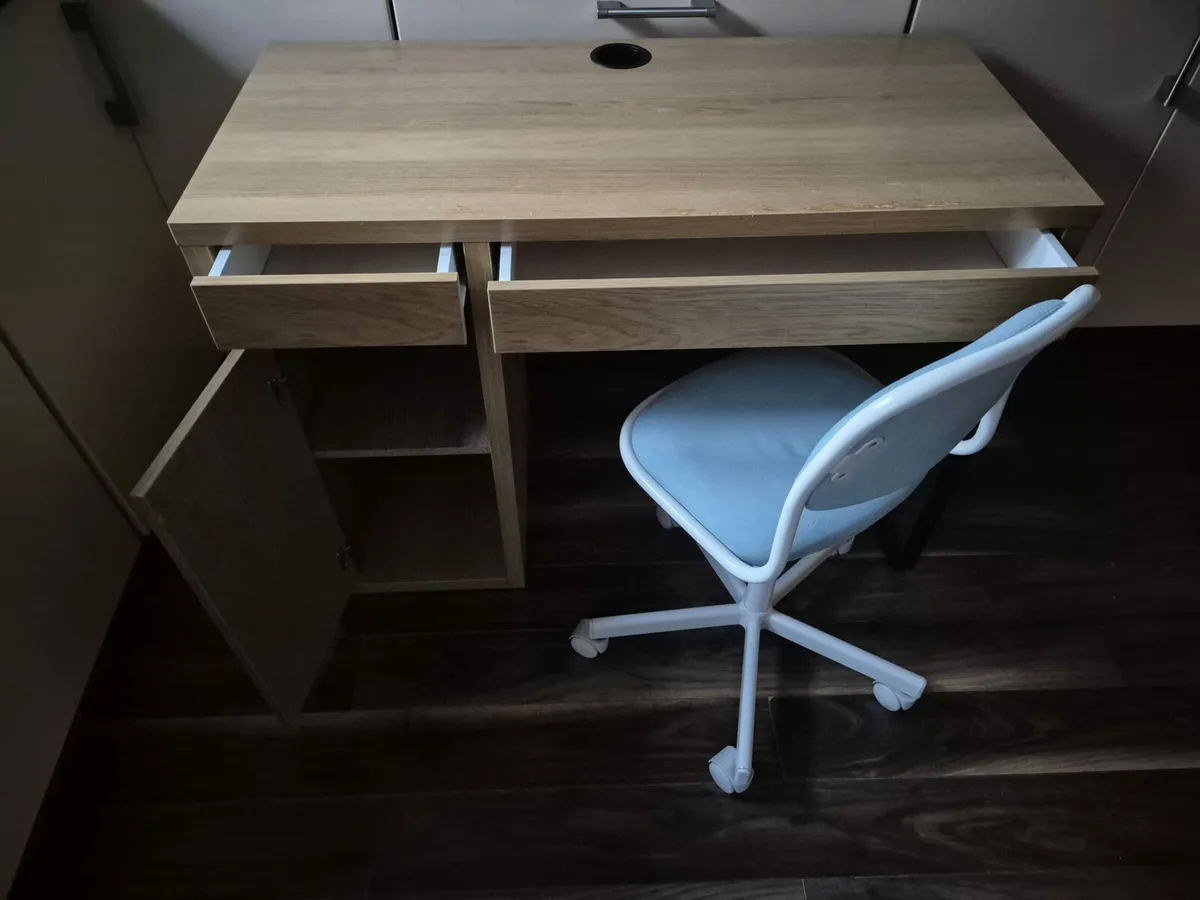 Ikea Micke desk with Orfjall swivel Chair - Image 2