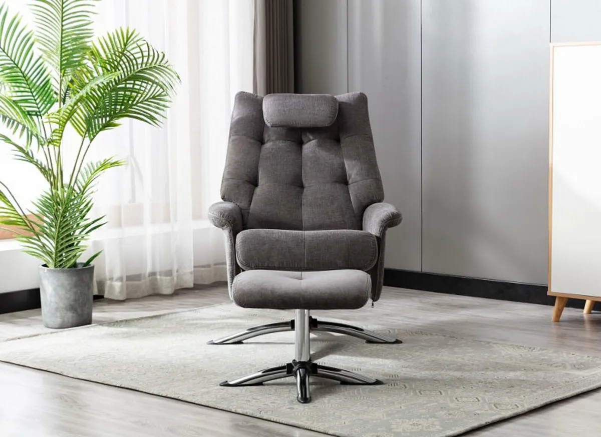 Brand new orson chair and foot stool reduced