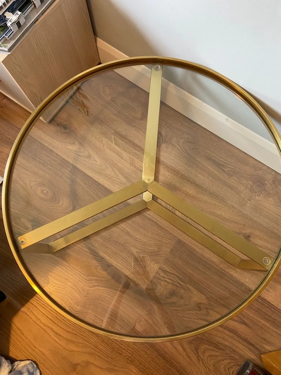 Circle brass glass table - Image 3