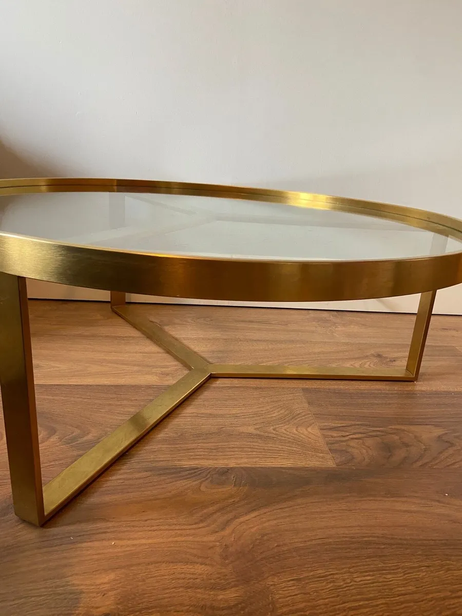 Circle brass glass table - Image 4