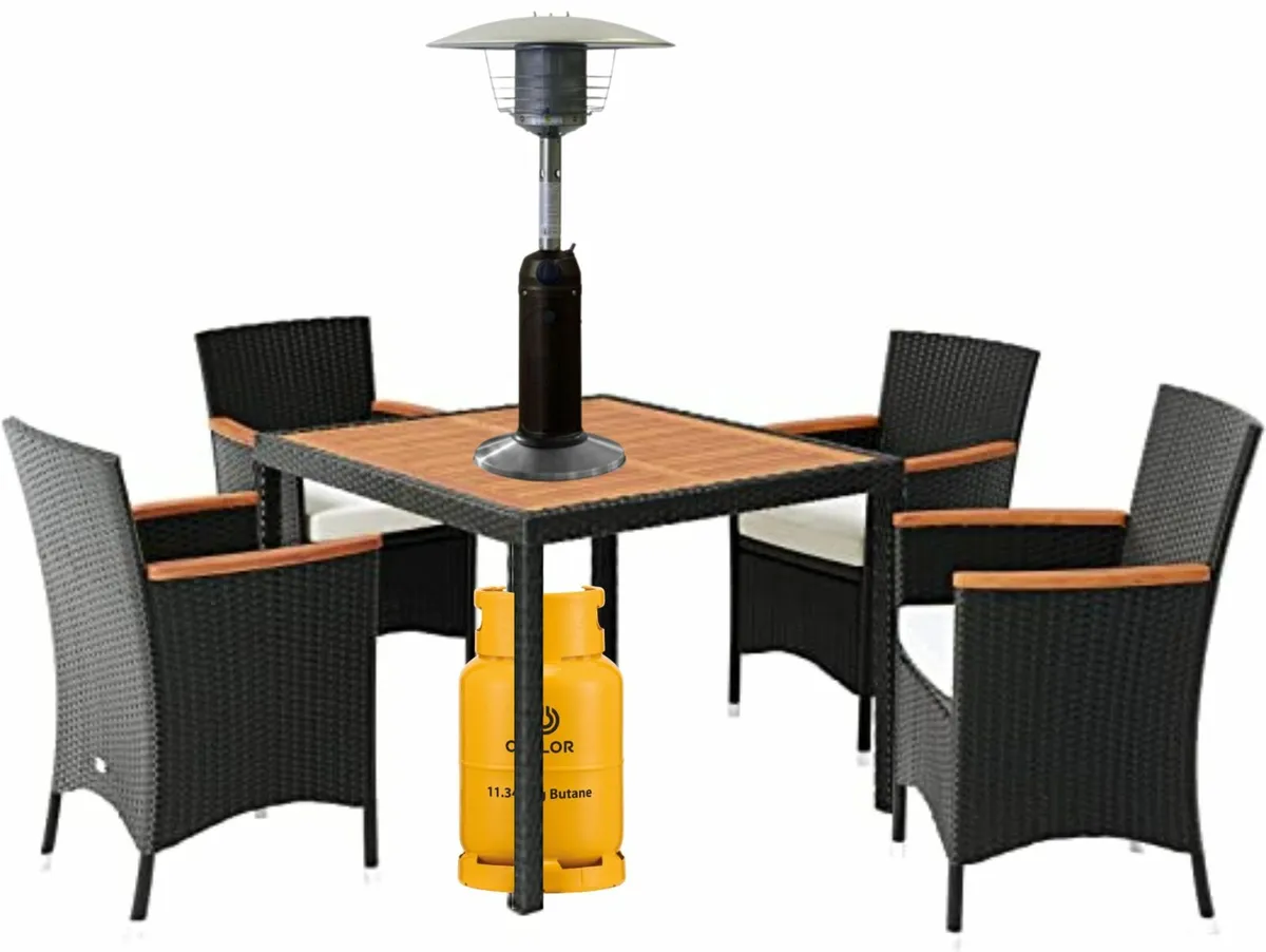 Tabletop Patio Heater Stainlesw/ Hose - Image 1