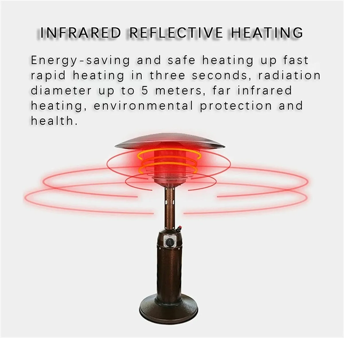 Tabletop Patio Heater Stainlesw/ Hose - Image 4