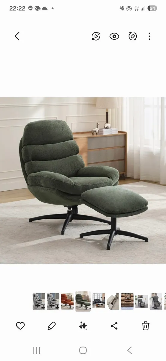 Brand new Clark swivel chair and foot stool