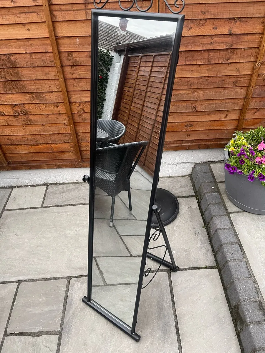 Long Black Steel Mirror - Image 1