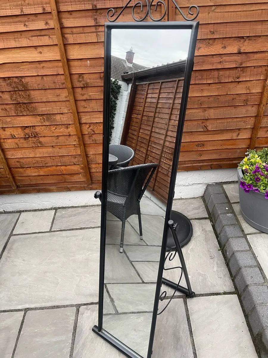 Long Black Steel Mirror - Image 2