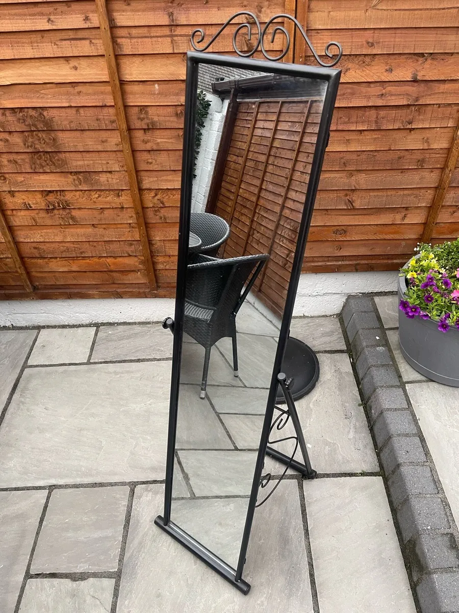 Long Black Steel Mirror - Image 3