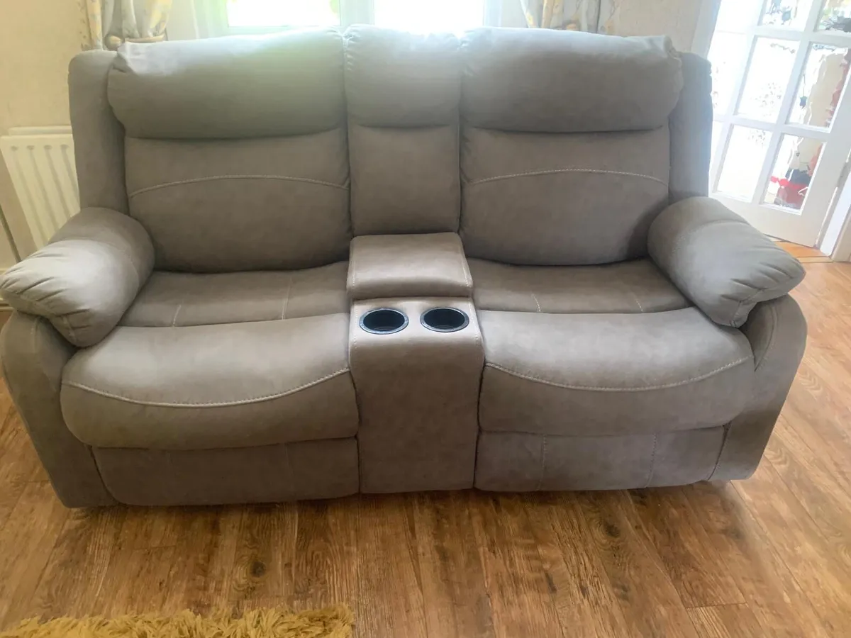 3 Piece Suede Sofa Set - Image 1