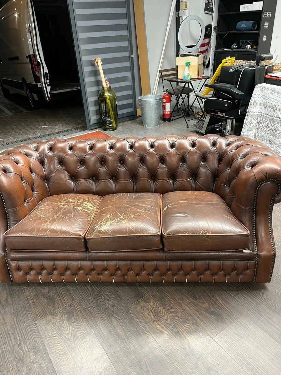 Leather Chesterfield sofa - Image 1