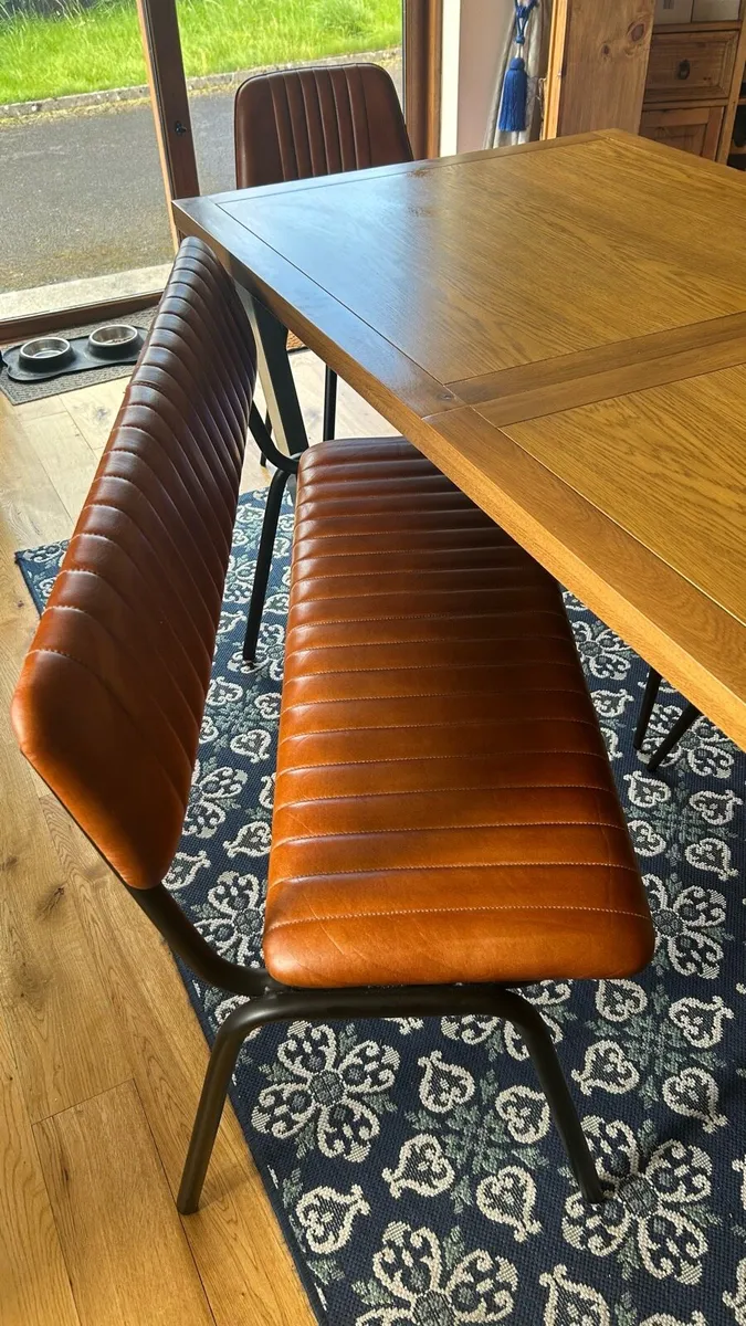 Kitchen table chairs and bench - Image 3