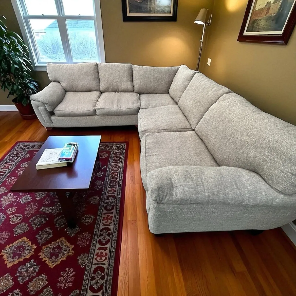 Large brown corner sofa L shaped delivery av - Image 3