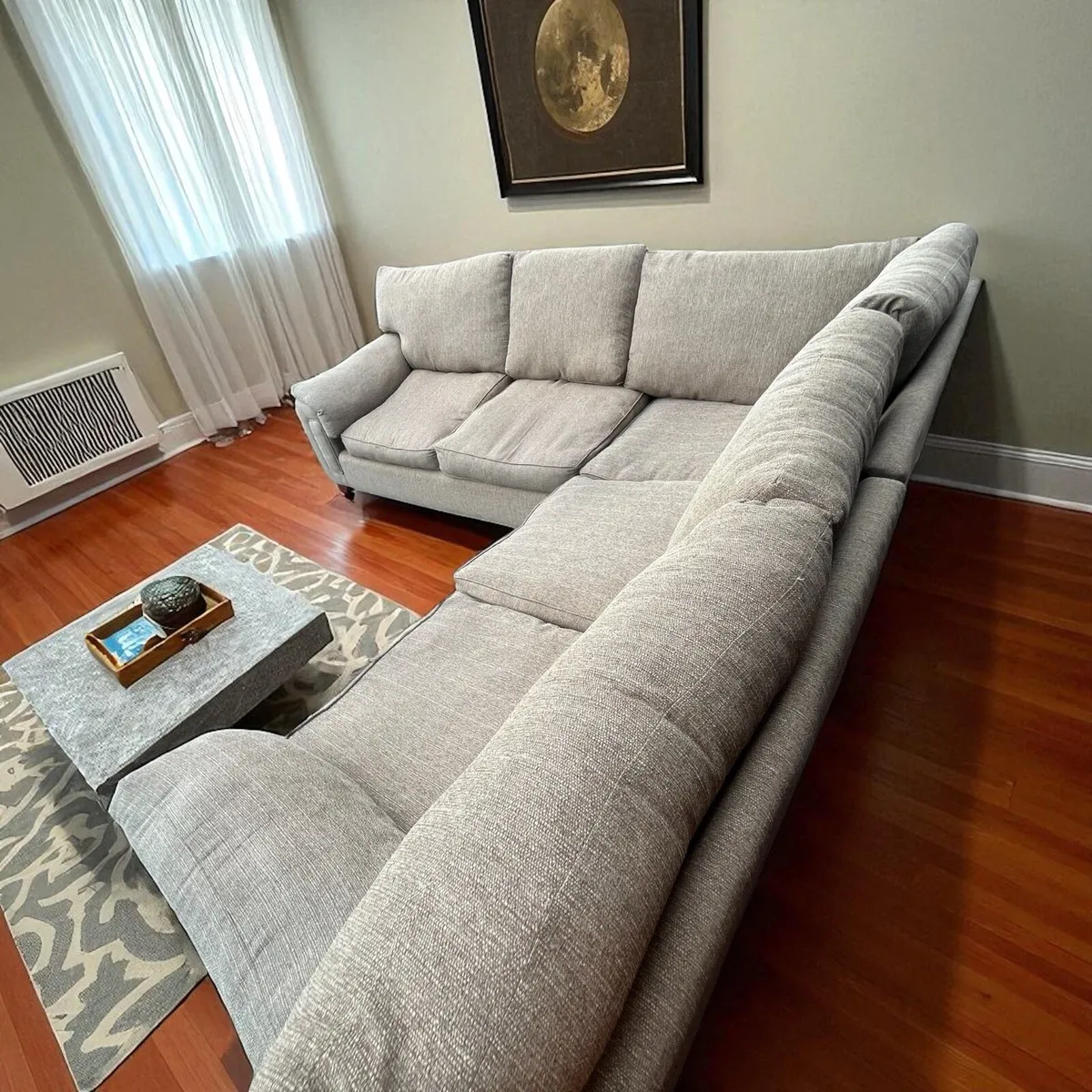 Large brown corner sofa L shaped delivery av - Image 4