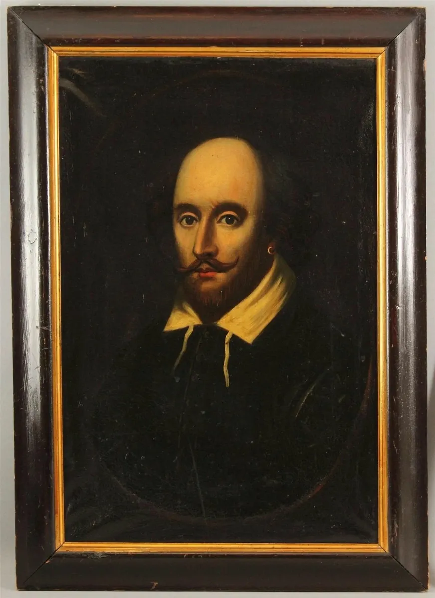 Early 17thC Tempera Portrait of William Shakespear - Image 1