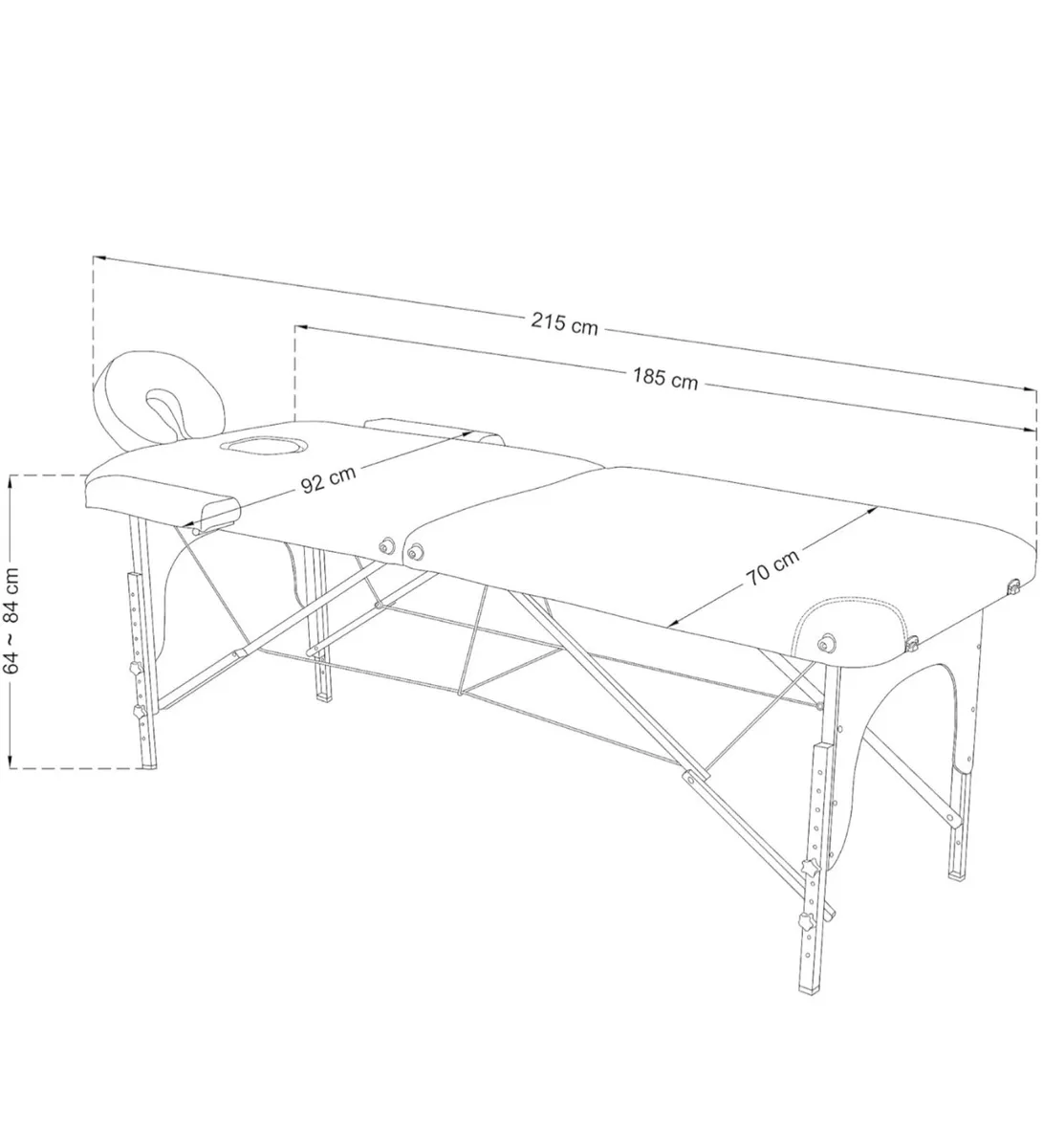 NEW Massage table, 2 zones wooden. Recliner massag - Image 3