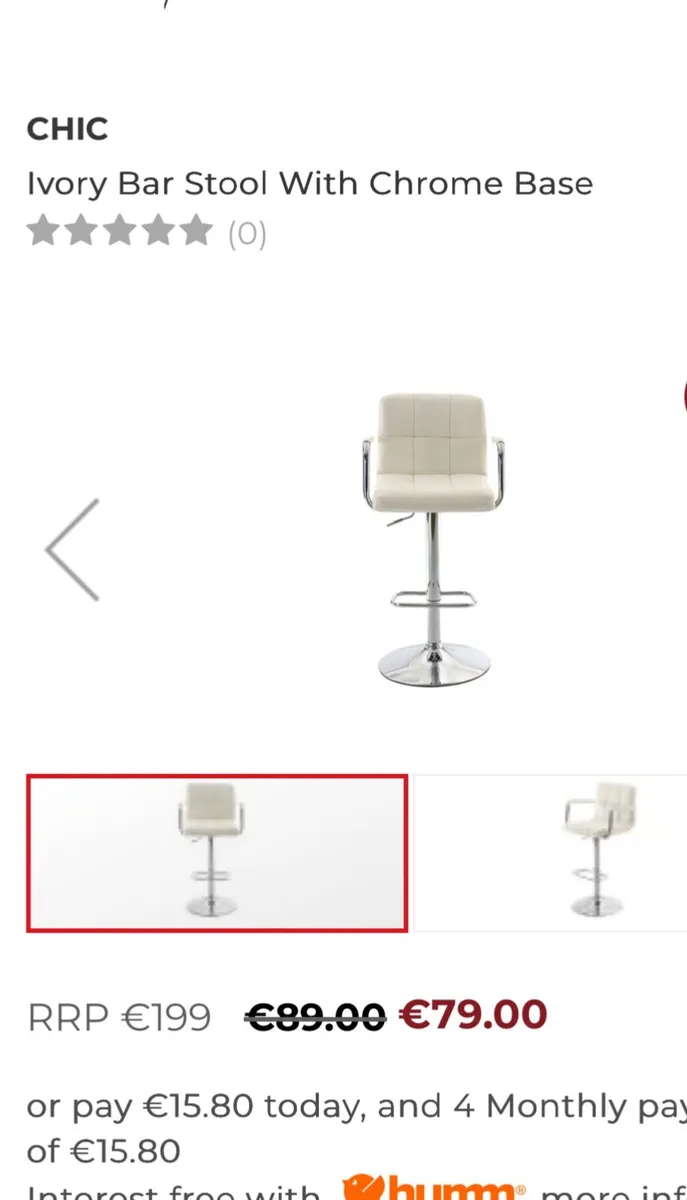 Ivory Counter Stool x 2 - Image 1