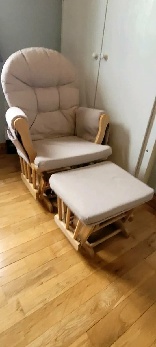 Cot bed, baby changing unit, maternity chair - Image 1