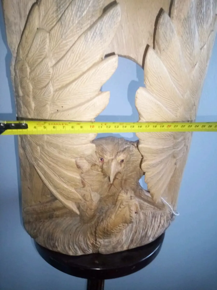 Wooden Eagle Catching Fish - Image 3