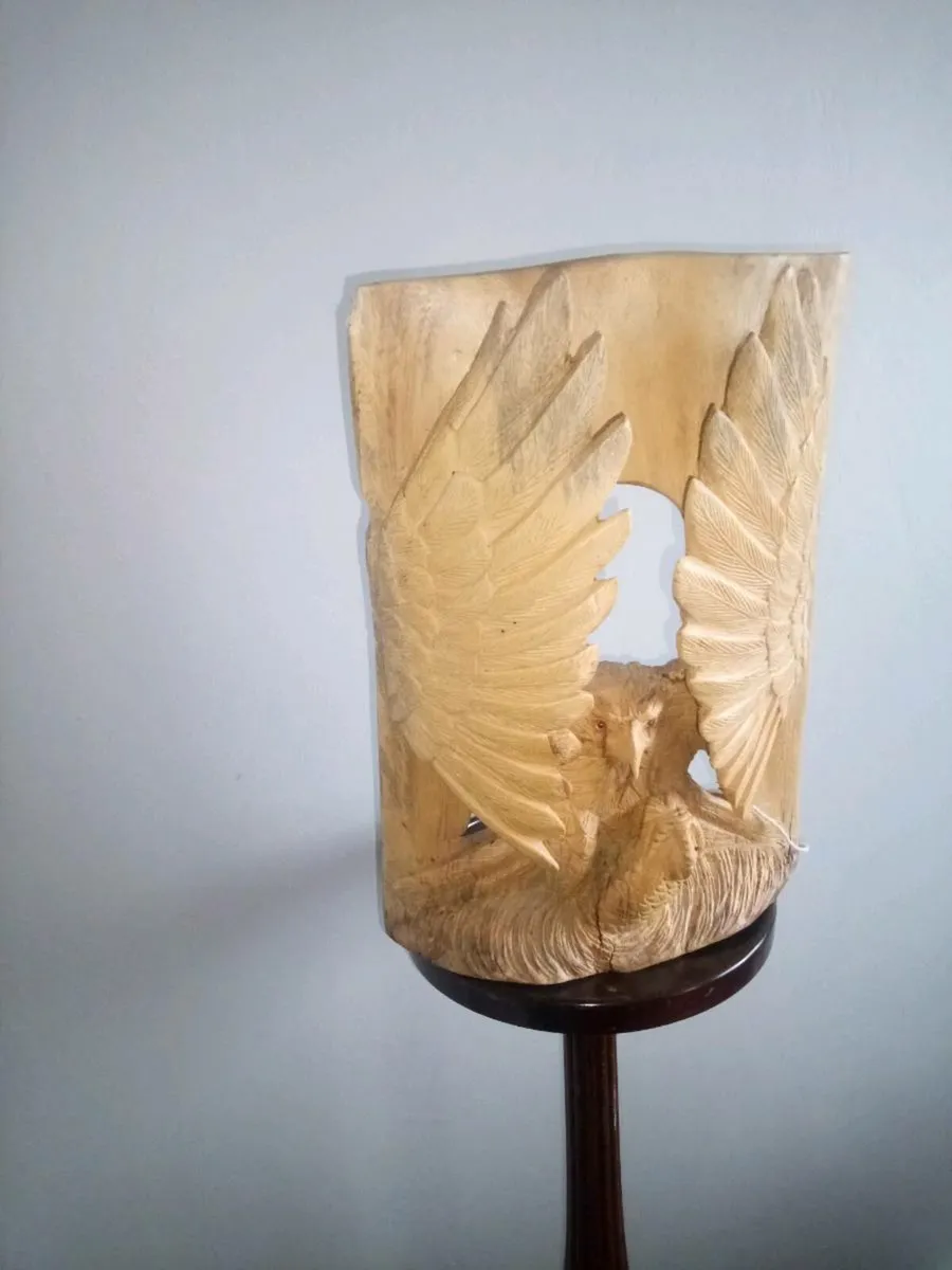 Wooden Eagle Catching Fish - Image 4