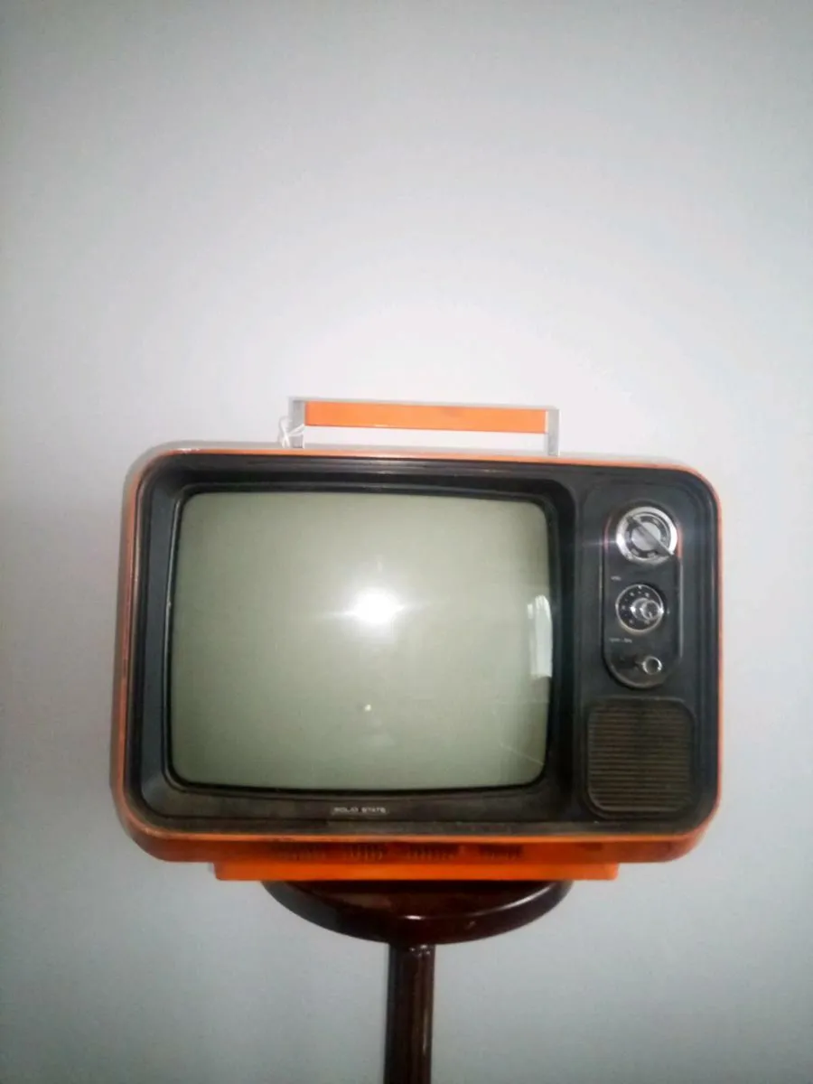 Vintage Retro Orange Portable TV - Image 1